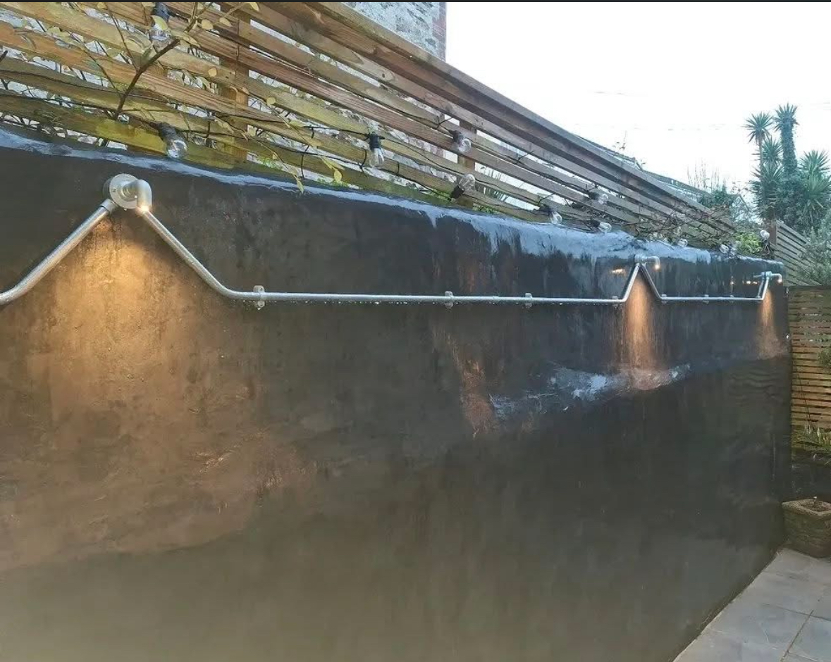 Outdoor garden wall lighting installation
